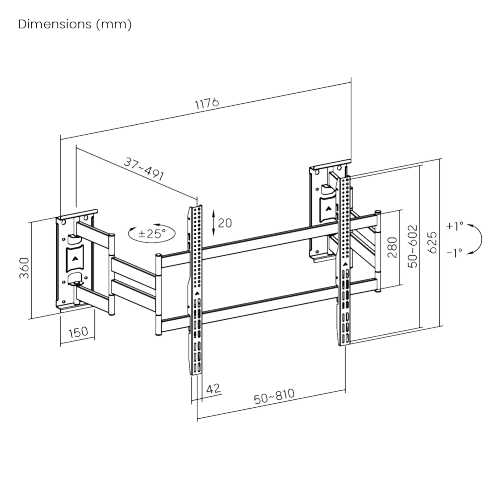 Slim-Profile Heavy-Duty Full Motion TV Mount LPA93-688 Elegantly sleek with the strength built for oversized TVs. from china(chinese)