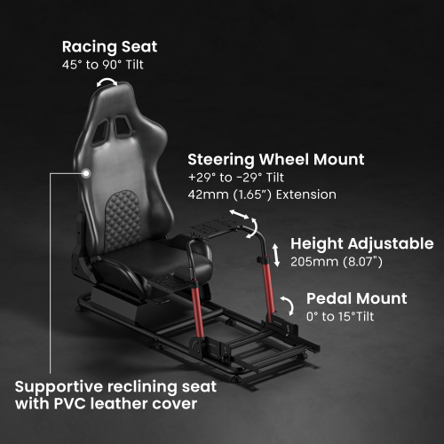  Elite Racing Simulator Cockpit LRS17-BS01 Handles Direct Drive wheels up to 12Nm and heavy-duty pedals. from china(chinese)