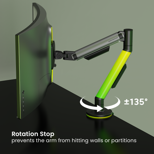 EVERGLOW Gas Spring Monitor Arm with RGB Lighting (Supports Win11’s "Dynamic Lighting") LDT119-C012LW Lights up your zone with full illumination. from china(chinese)