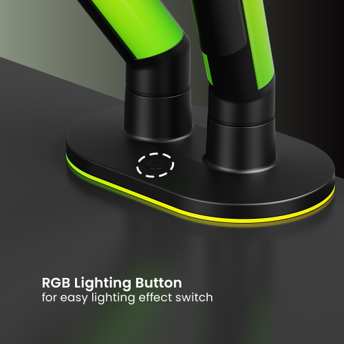 EVERGLOW Dual-Screen Gas Spring Monitor Arm with RGB Lighting LDT119-C024L Lights up your zone with full illumination. from china(chinese)