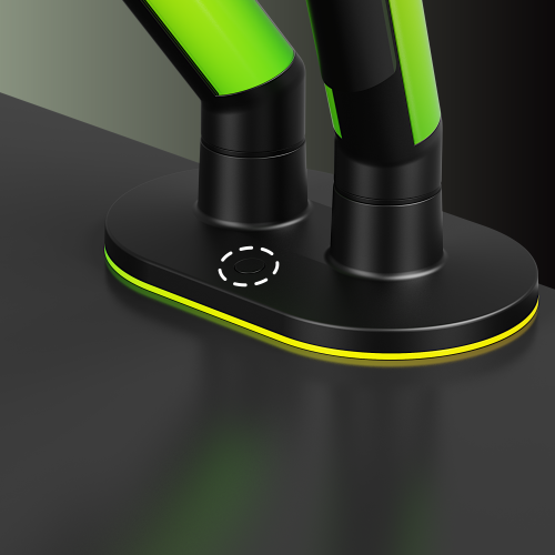 EVERGLOW Dual-Screen Gas Spring Monitor Arm with RGB Lighting (Supports Win11’s "Dynamic Lighting") LDT119-C024LW Lights up your zone with full illumination. from china(chinese)