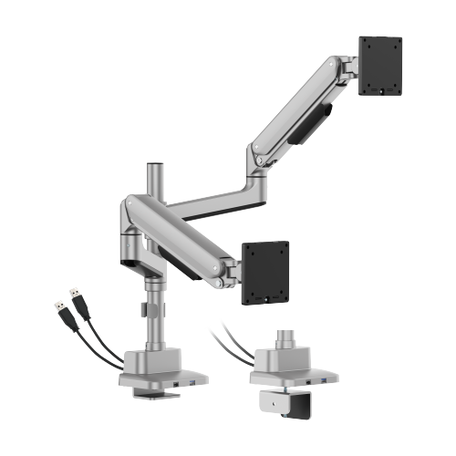 Premium Heavy-Duty Mechanical Spring Dual Monitor Arm with USB-A/USB-C Ports (Pole Mounted) LDT107-C024UCP Seamless adjustments, exceptional performance. from china(chinese)