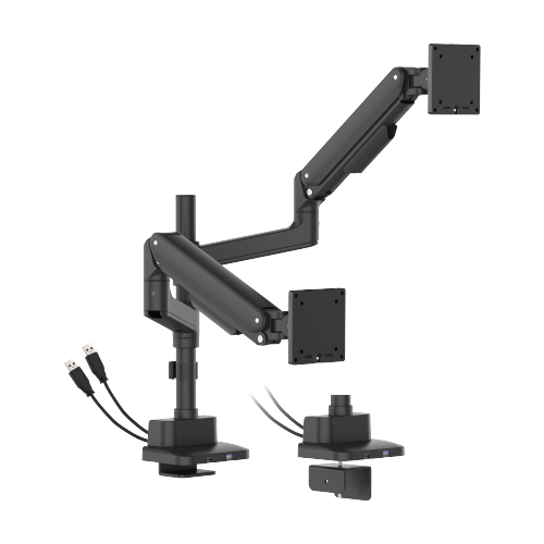 Premium Heavy-Duty Mechanical Spring Dual Monitor Arm with USB-A/USB-C Ports (Pole Mounted) LDT107-C024UCP Seamless adjustments, exceptional performance. from china(chinese)
