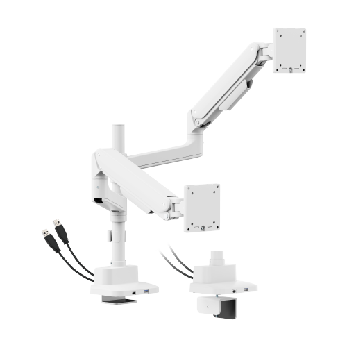Premium Heavy-Duty Mechanical Spring Dual Monitor Arm with USB-A/USB-C Ports (Pole Mounted) LDT107-C024UCP Seamless adjustments, exceptional performance. from china(chinese)