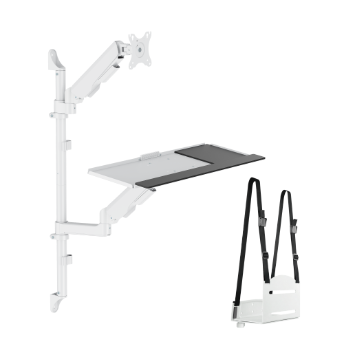 Advanced Wall-Mounted Single Screen Gas Spring Sit-Stand Workstation WWS94-01 Your all-in-one move to better work. from china(chinese)