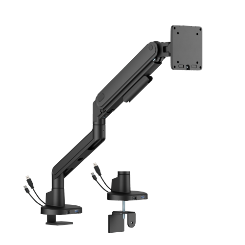 Economy Sleek Gas Spring Monitor Arm with USB 3.0 LDT122-C012UC Sturdy metal build, fluid rounded design, cost-efficiency. from china(chinese)