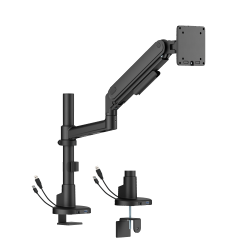 Economy Sleek Pole-Mounted Mechanical Spring Monitor Arm with USB 3.0 Ports LDT122-C012UCPE Sturdy metal build, fluid rounded design, cost-efficiency. from china(chinese)