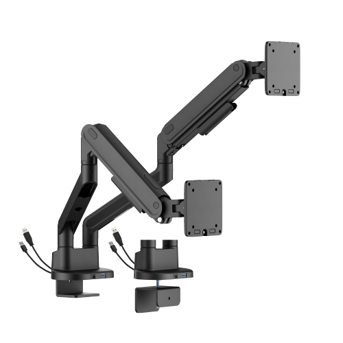 Economy Sleek Dual Screen Mechanical Spring Monitor Arm with USB 3.0 Ports LDT122-C024UCE Sturdy metal build, fluid rounded design, cost-efficiency. from china(chinese)