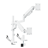 Economy Sleek Dual- Screen Pole-Mounted Gas Spring Monitor Arm with USB 3.0 Ports