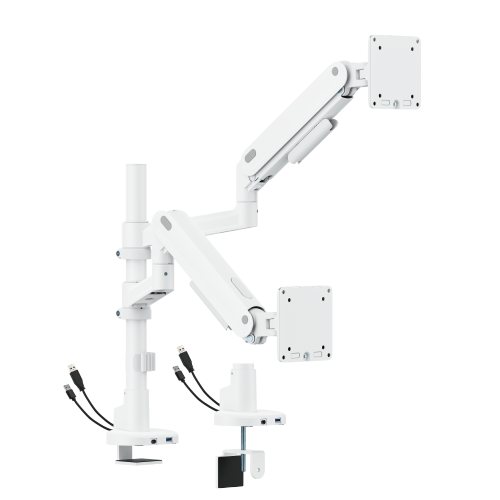 Economy Sleek Dual- Screen Pole-Mounted Gas Spring Monitor Arm with USB 3.0 Ports LDT122-C024UCP  Sturdy metal build, fluid rounded design, cost-efficiency. from china(chinese)
