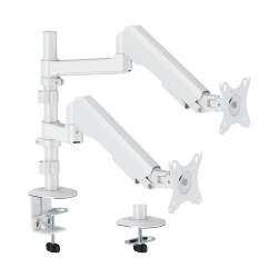 FlexPrecision Cost-Effective Pole-Mounted Dual Screen Spring Gas Spring Monitor Arm