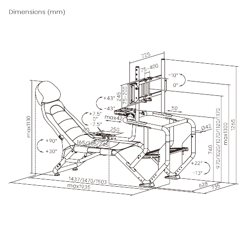 Compact Racing Simulator Cockpit with Gear Shift Mount & Monitor Mount LRS14-BS03  Switchable between F1 and GT seating styles. from china(chinese)