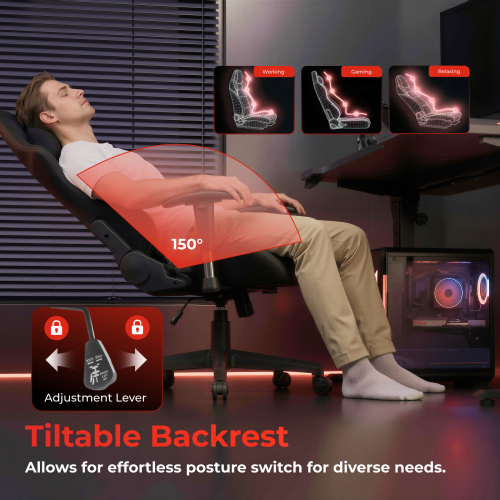 Upholstered Fabric Gaming Chair with Headrest and Lumbar Support CH06-14 An Ideal Seat of Choice for Working, Studying and Gaming from china(chinese)