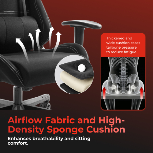 Upholstered Fabric Gaming Chair with Headrest and Lumbar Support CH06-14 An Ideal Seat of Choice for Working, Studying and Gaming from china(chinese)