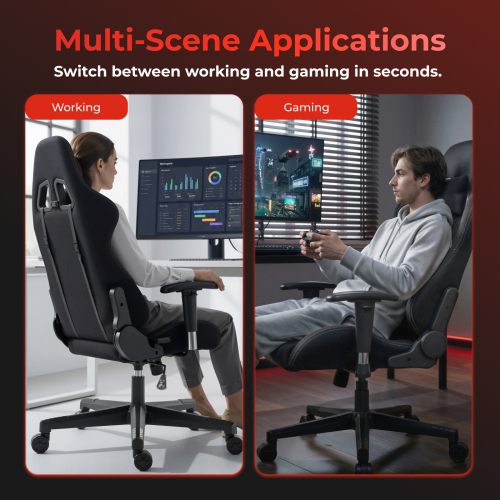 Upholstered Fabric Gaming Chair with Headrest and Lumbar Support CH06-14 An Ideal Seat of Choice for Working, Studying and Gaming from china(chinese)