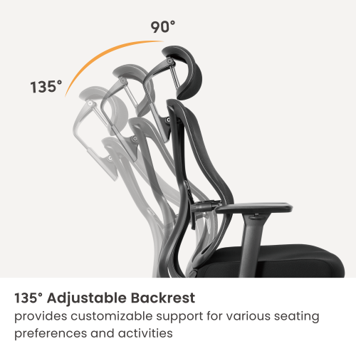 Ergonomic Office Chair with Adjustable Headrest, Backrest, Lumbar Support & Seat Depth OCH01-5 Precision Balanced for Extended Comfort. from china(chinese)