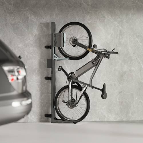 EasyLift Vertical On-Wall Swiveling Bike Rack with E-Bike Adapter Holder & Wheel Holder LBM12-02  Lifts and secures bikes effortlessly for easy, space-saving storage from china(chinese)