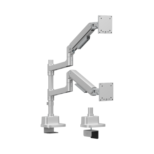 Pole-Mounted Heavy-Duty Gas Spring Dual Monitor Arm LDT123-C024P For most 17"-49" Monitors from china(chinese)