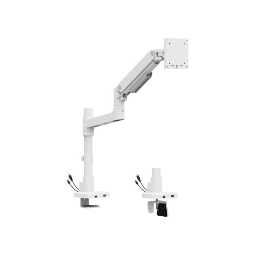 Pole-Mounted Heavy-Duty Gas Spring Single Monitor Arm with USB Ports LDT123-C012UCP For most 17"-49" Monitors from china(chinese)