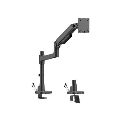 Pole-Mounted Heavy-Duty Gas Spring Single Monitor Arm with USB Ports LDT123-C012UCP For most 17"-49" Monitors from china(chinese)