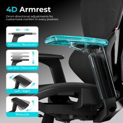 Comfy Mesh Gaming Chair with 4D Armrests