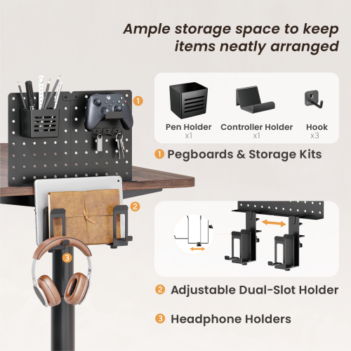 Clamp-On Desk Organizer with Pegboard & Storage Kits DET08-01 Reclaim Desk Space, Access Essentials Easily from china(chinese)