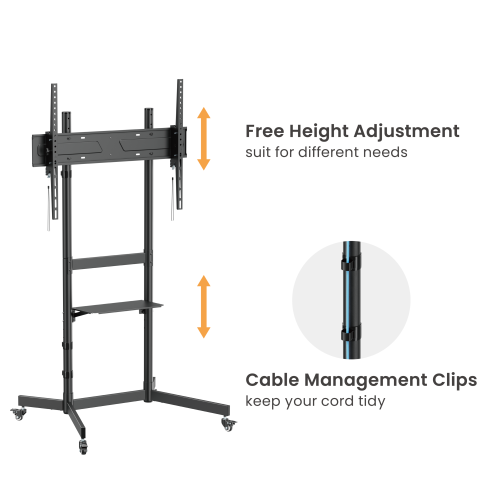 Economy Steel TV Cart  T1044TE Budget-friendly with excellent weight capacity up to 70kg/154lbs. from china(chinese)