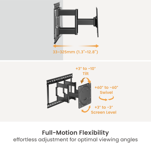 Ultra-Slim Full-Motion TV Wall Mount LPA94-226  Designed for a Seamless View. from china(chinese)