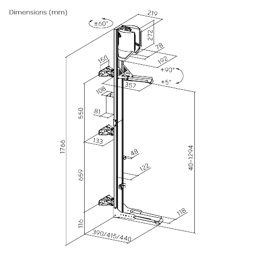 EasyLift Vertical On-Wall Swiveling Bike Rack with E-Bike Adapter Holder & Wheel Holder LBM12-03 Lifts and secures bikes effortlessly for easy, space-saving storage from china(chinese)