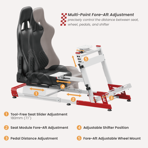 Fully Adjustable Racing Cockpit with Gear Shift Mount LRS12-BS02 Angle & Fore–Aft Adjustment for a Perfect Driving Position from china(chinese)