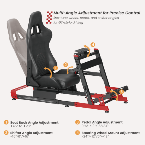 Fully Adjustable Racing Cockpit with Gear Shift Mount LRS12-BS02 Angle & Fore–Aft Adjustment for a Perfect Driving Position from china(chinese)