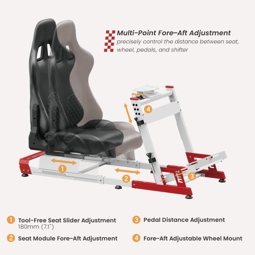 Fully Adjustable Racing Cockpit LRS12-BS01 Angle & Fore–Aft Adjustment for a Perfect Driving Position from china(chinese)