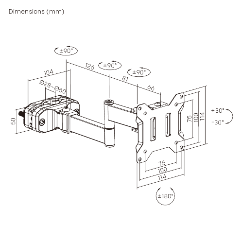 Full-Motion TV/Monitor Pole Mount LDA35-112E  Flexible Viewing with Pole Mount Performance from china(chinese)