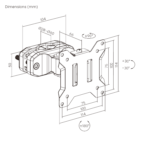 Pivot TV/Monitor Pole Mount LDA35-110E  Flexible Viewing with Pole Mount Performance from china(chinese)