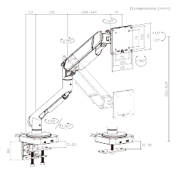 VALUEFORCE Mechanical Spring Monitor Arm with USB 3.0 Ports & RGB Lighting