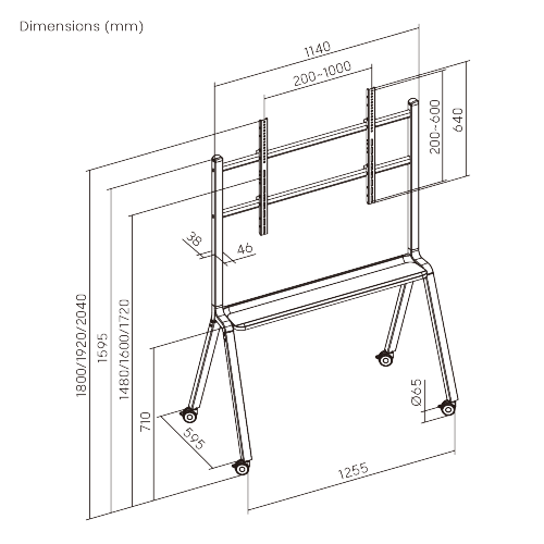 Minimal Heavy-Duty TV Cart TTF23-610FW  from china(chinese)
