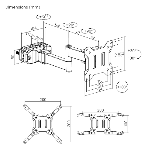 Full-Motion TV/Monitor Pole Mount with Extension Adapter Arms LDA35-222E  Flexible Viewing with Pole Mount Performance from china(chinese)