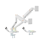 VALUEFORCE Dual-Screen Mechanical Spring Monitor Arm with USB 3.0 Ports & RGB Lighting