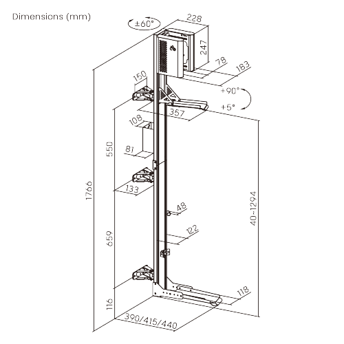 EasyLift Vertical On-Wall Swiveling Bike Rack with E-Bike Adapter Holder & Wheel Holder LBM12-02  Lifts and secures bikes effortlessly for easy, space-saving storage from china(chinese)