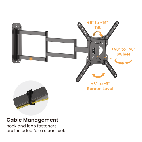 Outdoor Weather-Proof Full-Motion TV Wall Mount with Extra Long Arm LPA84-445XLW For most 23”~65” TVs from china(chinese)