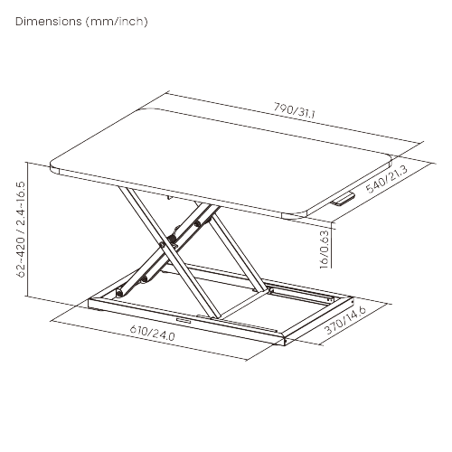 Cost-Effective Stepless Lifting Desk Converter DWS38-01 Stepless Lifting with Ample Surface from china(chinese)