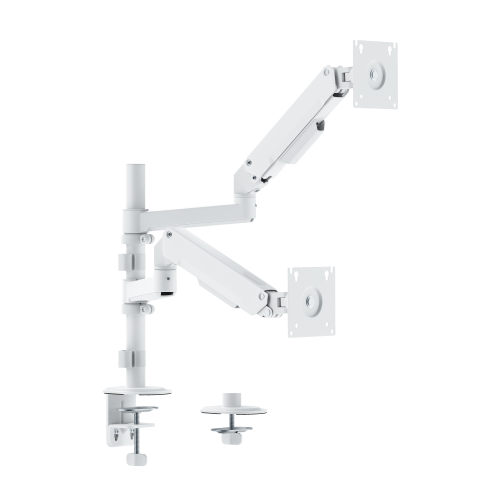 Linear Edge Pole-Mounted Dual-Screen Mechanical Spring Monitor Arm LDT134-C024PE Metal Excellence for Smarter Workspaces from china(chinese)