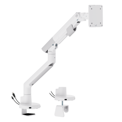 SlimBrace Heavy-Duty Gas Spring Monitor Arm with USB-A & USB-C Ports