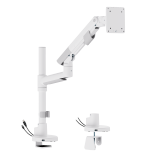 SlimBrace Heavy-Duty Pole-Mounted Gas Spring Monitor Arm with USB-A & USB-C Ports