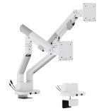 SlimBrace Dual-Screen Heavy-Duty Gas Spring Monitor Arm with USB-A & USB-C Ports