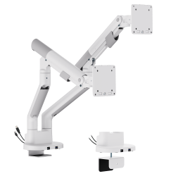 SlimBrace Dual-Screen Heavy-Duty Gas Spring Monitor Arm with USB-A & USB-C Ports