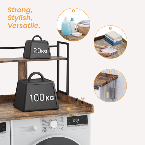 Contemporary Heavy-Duty Washer Dryer Countertop with Storage Shelf WMS13-02 Makes your laundry space aesthetic and organized. from china(chinese)