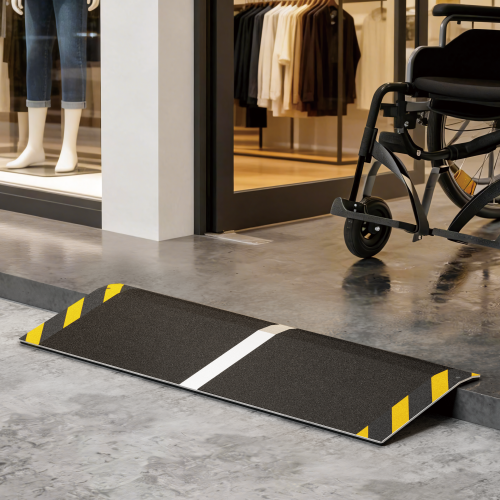 Portable Aluminum Single-Step Wheelchair Ramp (Small) LHP03-1 Making Every Entrance Accessible from china(chinese)