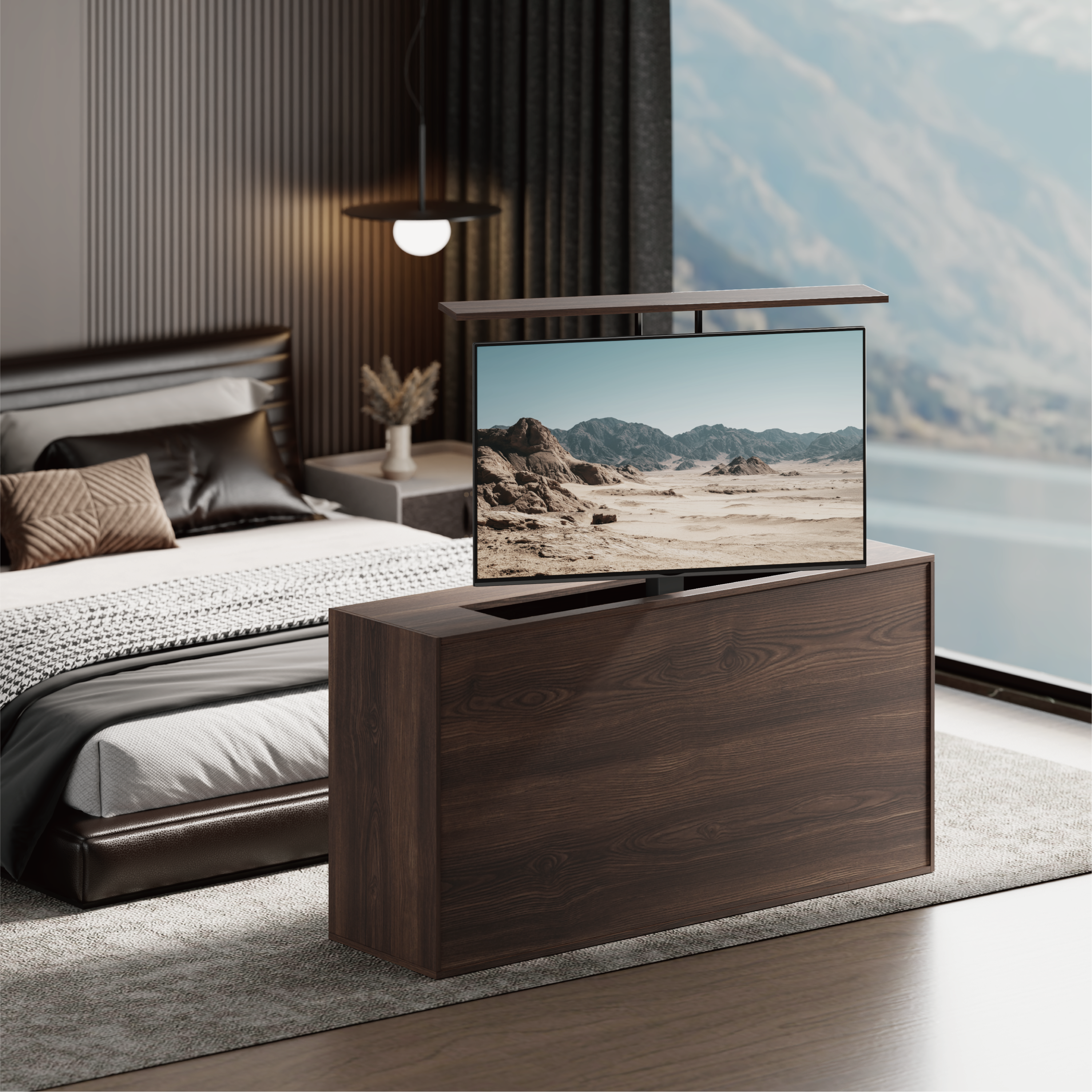 Smart Motorized TV Lift Stand with Motorized Swivel Supplier and