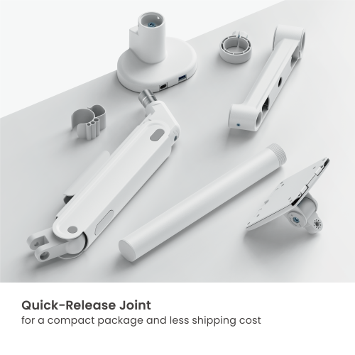 Economy Sleek Pole-Mounted Mechanical Spring Monitor Arm with USB 3.0 Ports LDT122-C012UCPE Sturdy metal build, fluid rounded design, cost-efficiency. from china(chinese)
